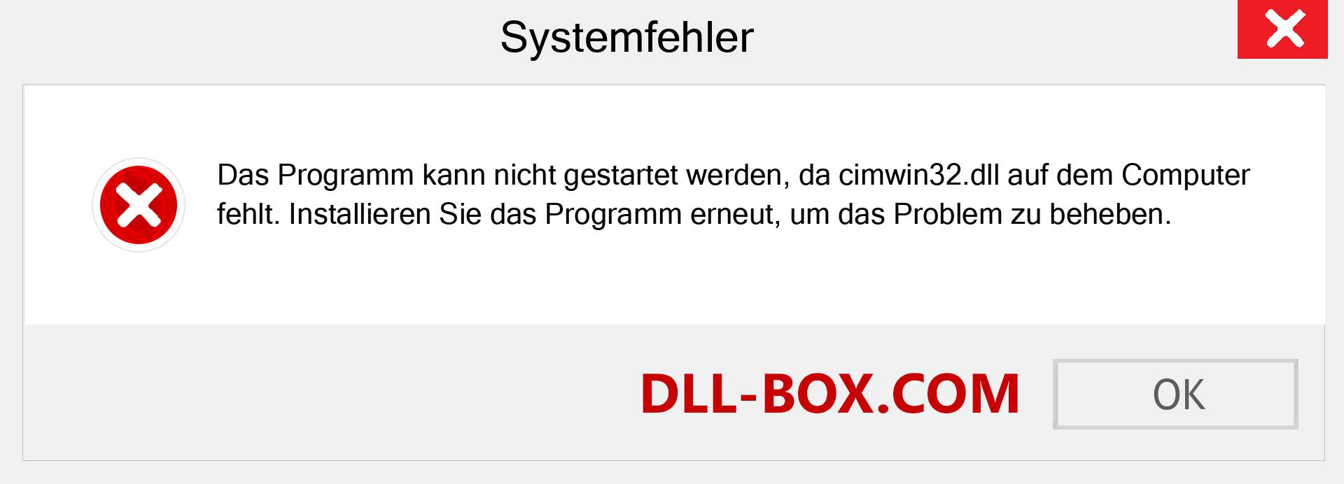 cimwin32.dll-Datei fehlt?. Download für Windows 7, 8, 10 - Fix cimwin32 dll Missing Error unter Windows, Fotos, Bildern