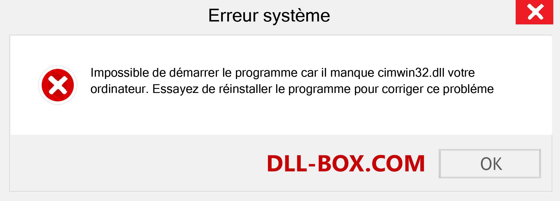 Le fichier cimwin32.dll est manquant ?. Télécharger pour Windows 7, 8, 10 - Correction de l'erreur manquante cimwin32 dll sur Windows, photos, images